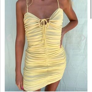 NWOT yellow cotton candy la mini dress